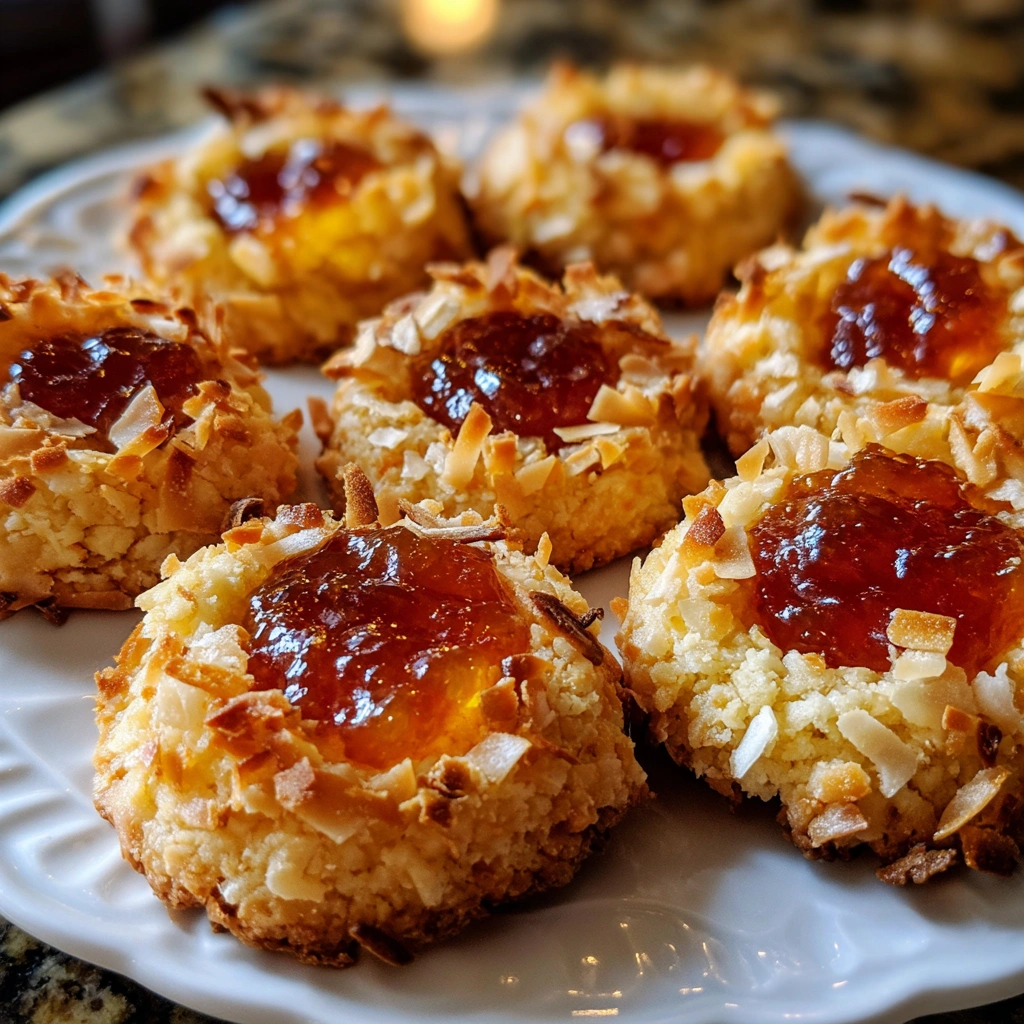 Pineapple Coconut Thumbprint Cookies