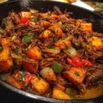 Pulled Beef Sweet Potato Skillet Dinner