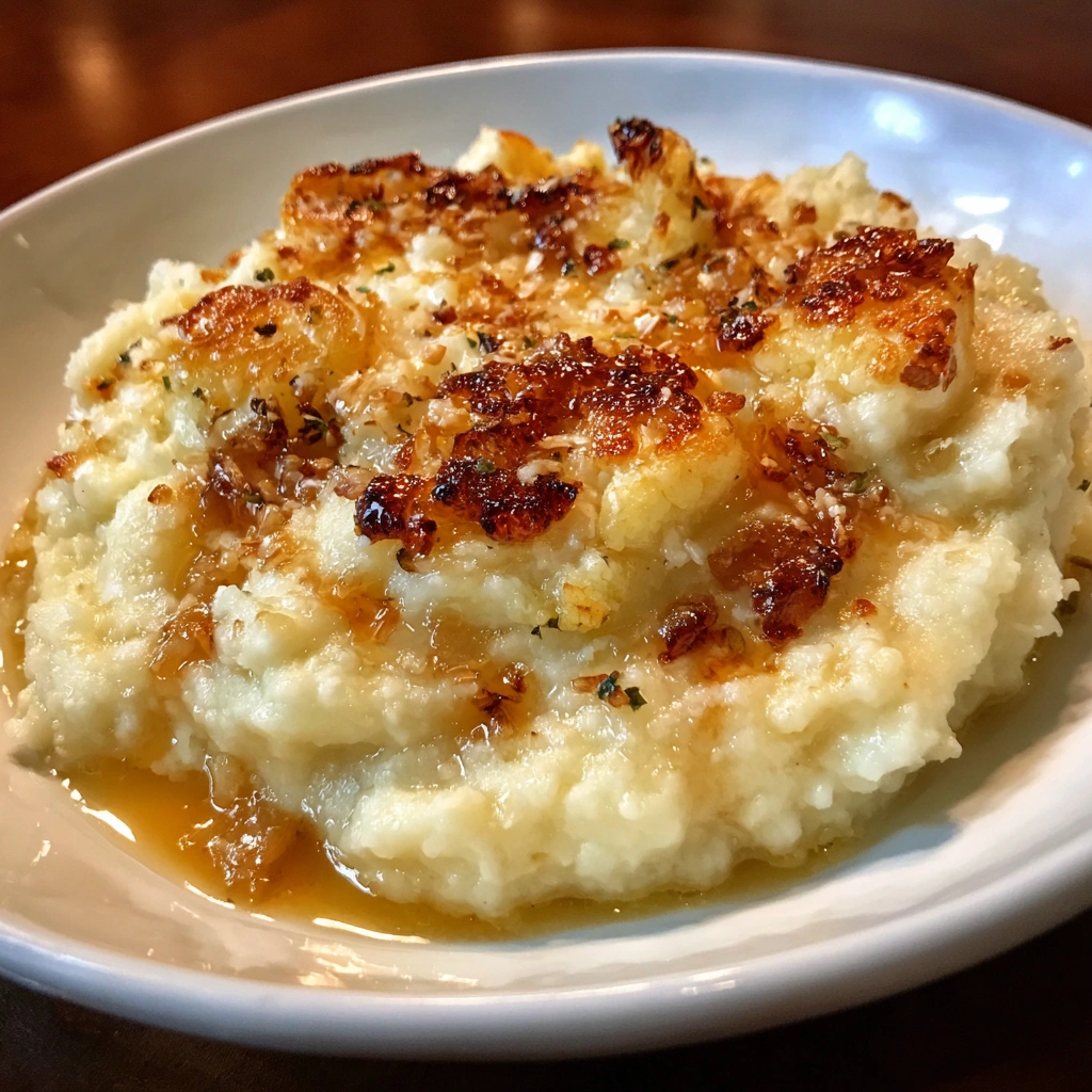 Roasted Garlic Mashed Cauliflower