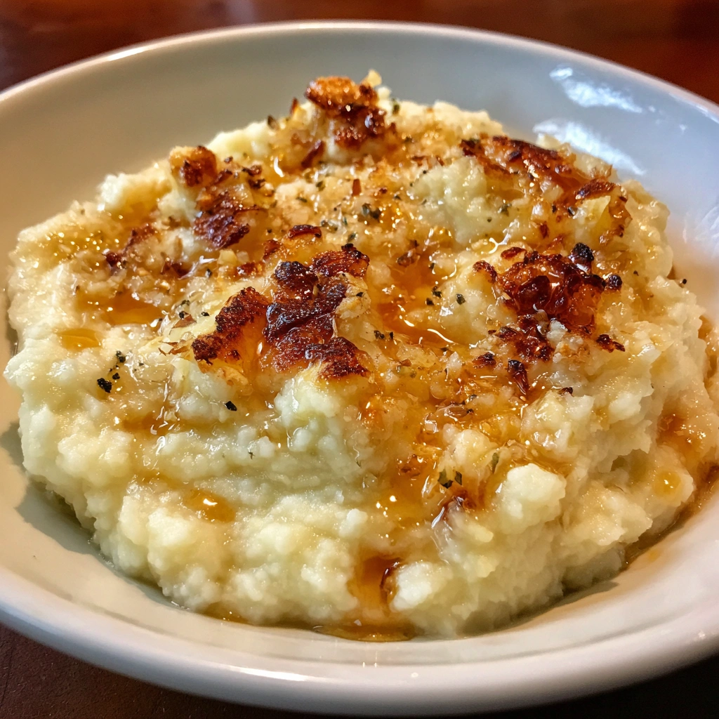 Roasted Garlic Mashed Cauliflower
