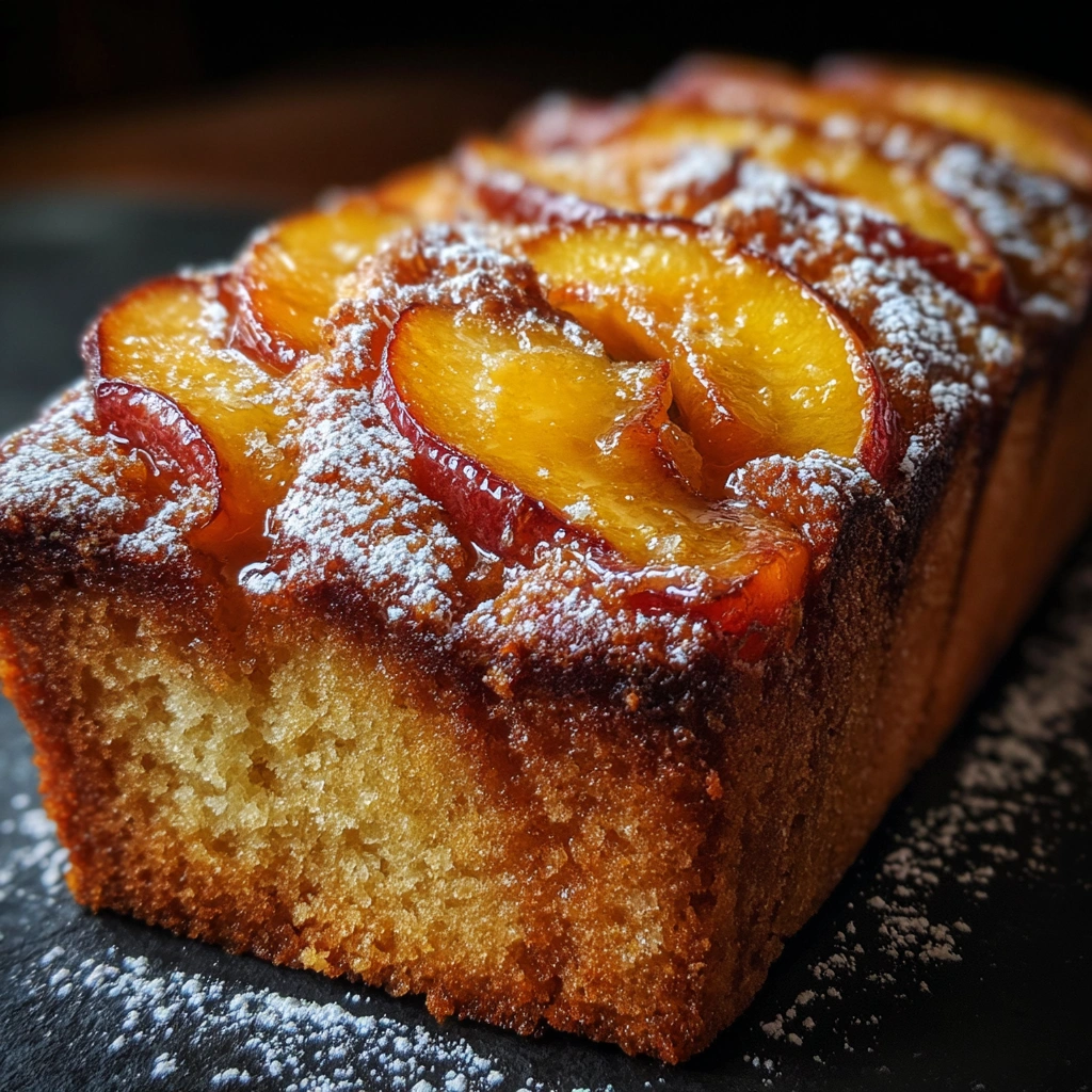 Roasted Peach & Brown Sugar Pound Cake