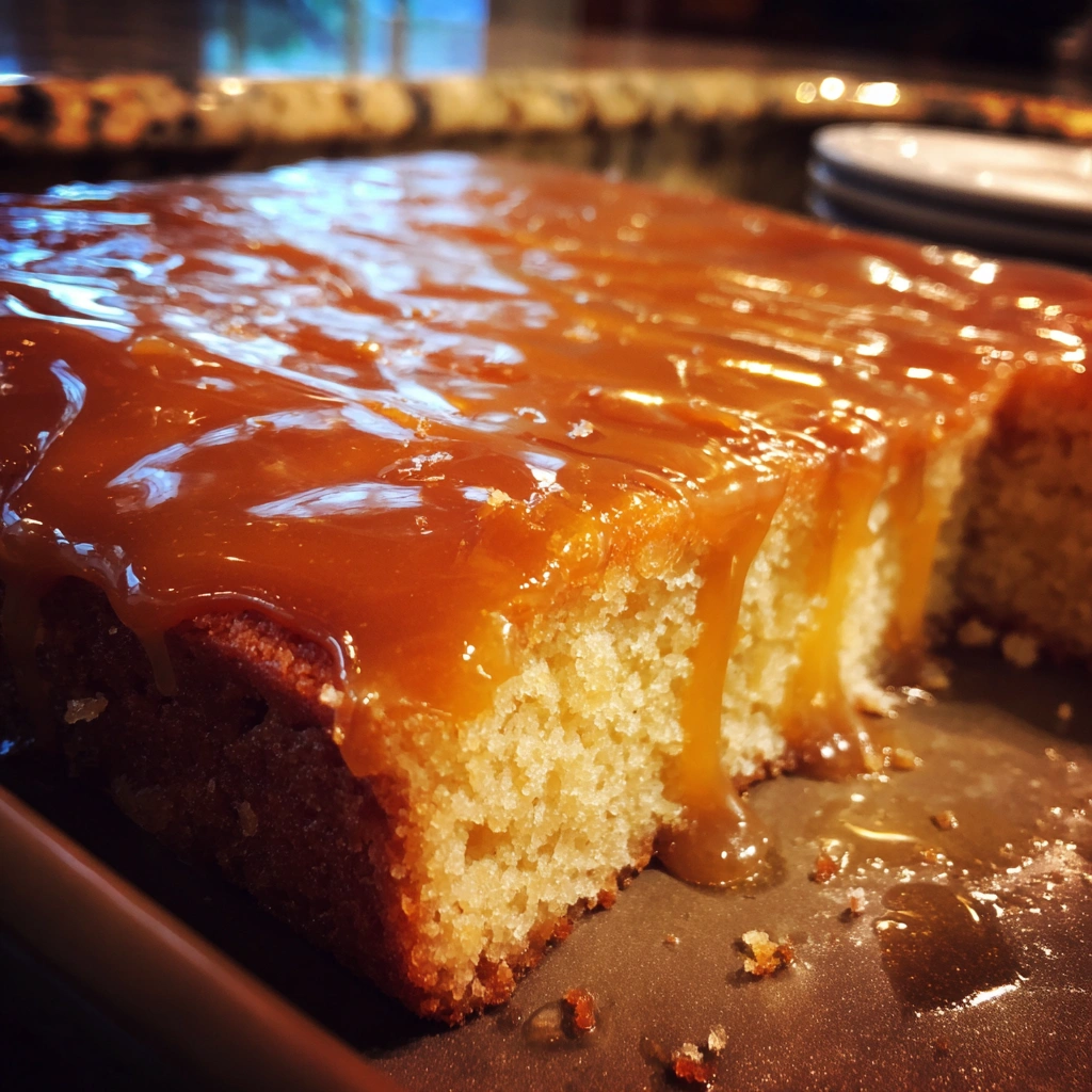 Salted Caramel Texas Sheet Cake