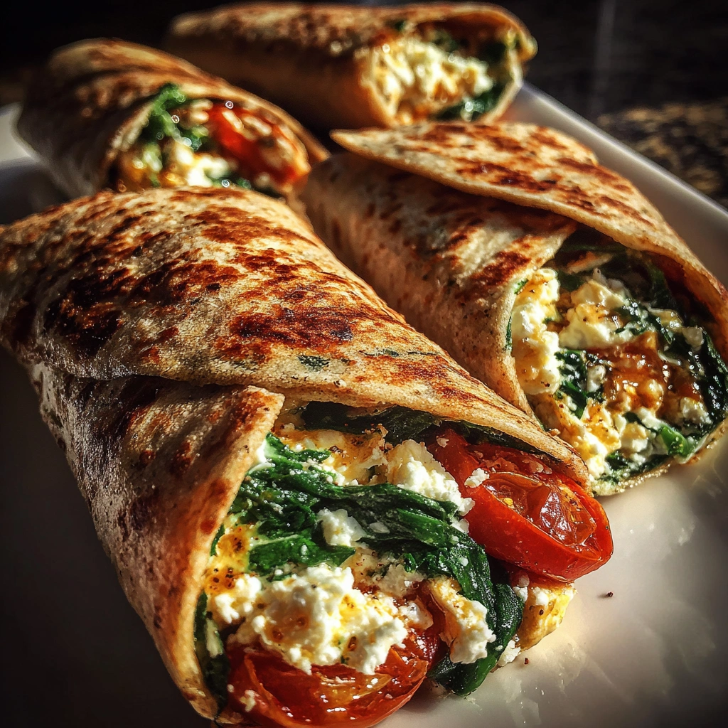 Savory Spinach and Feta Breakfast Wraps
