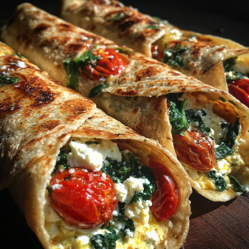 Savory Spinach and Feta Breakfast Wraps