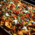 Sheet Pan Chicken Fajita Nachos