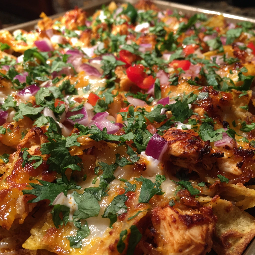 Sheet Pan Chicken Fajita Nachos