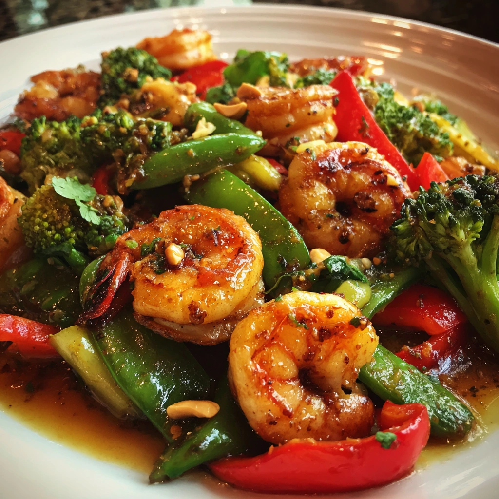 Shrimp & Vegetable Stir Fry with Cashews