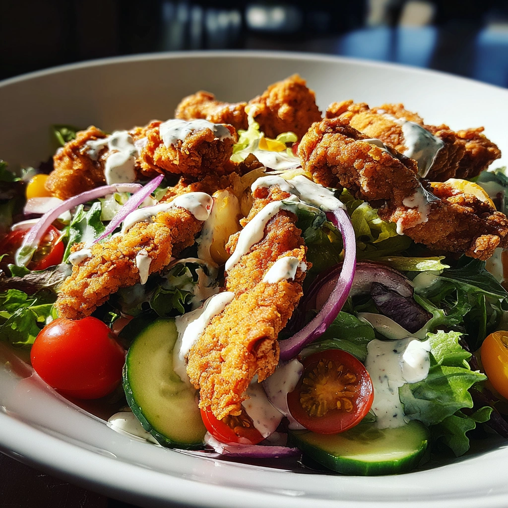 Southern Fried Chicken Salad with Buttermilk Dressing