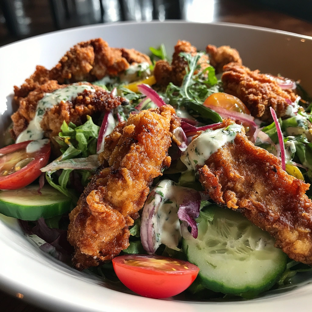 Southern Fried Chicken Salad with Buttermilk Dressing