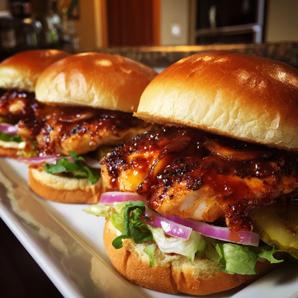 Southern Peach BBQ Chicken Sandwiches