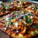 Spicy BBQ Chicken Flatbreads with Ranch Drizzle