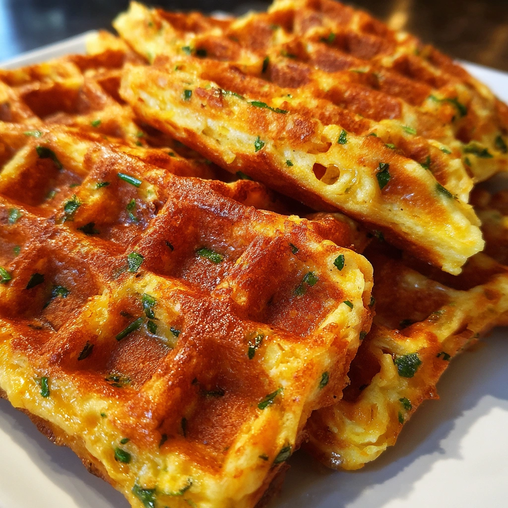 Spicy Cheddar Jalapeño Cornbread Waffles