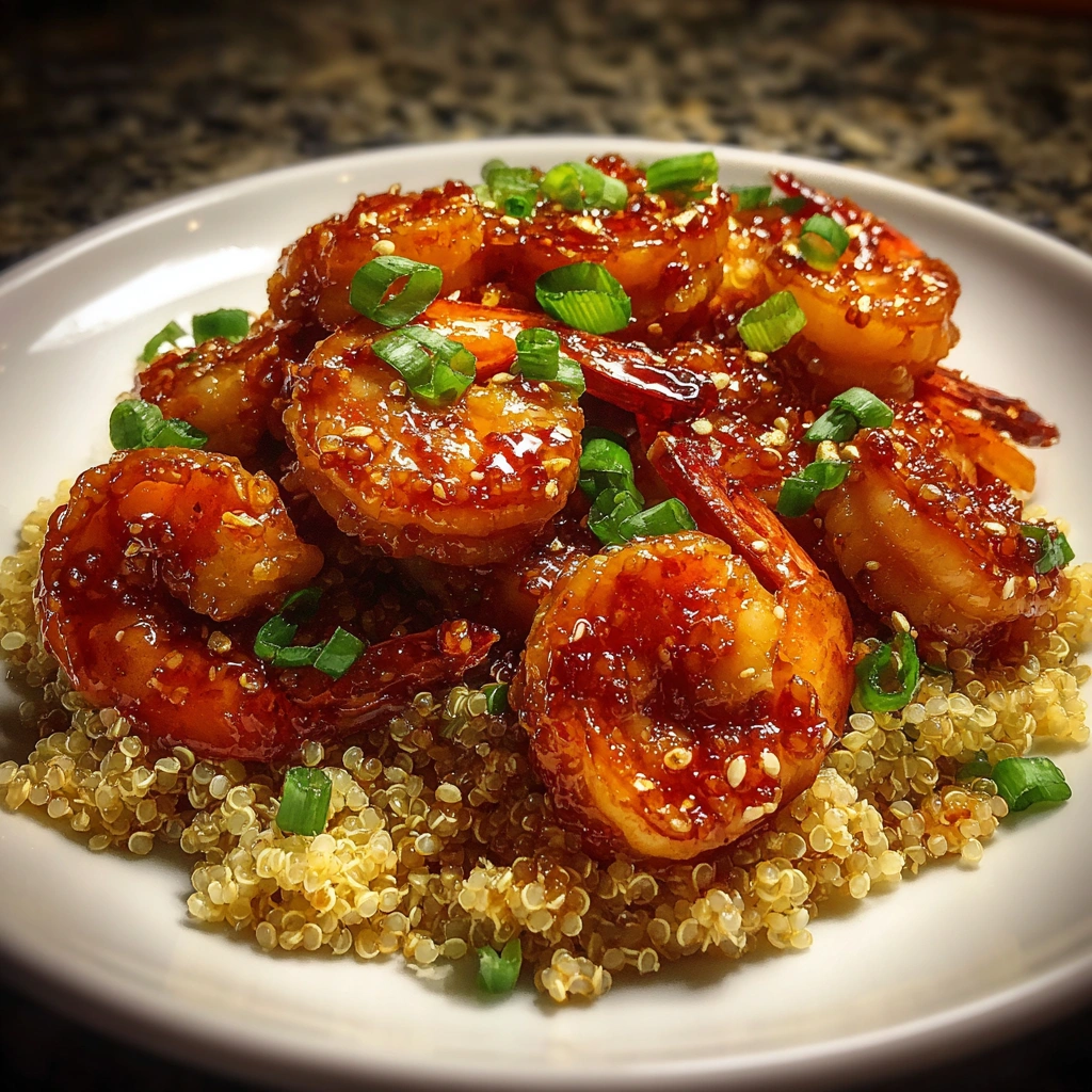 Spicy Honey Garlic Shrimp & Quinoa