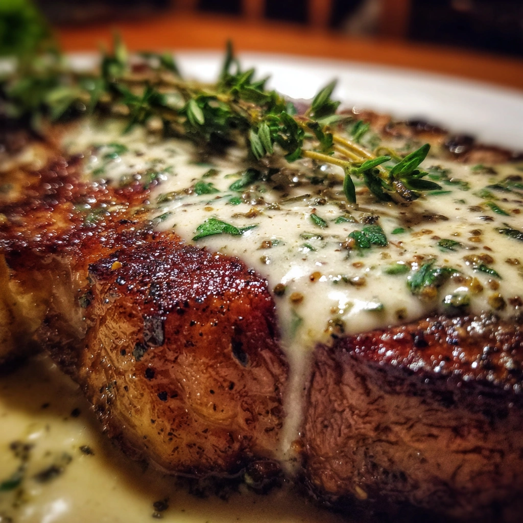 Steak with Creamy Garlic Sauce 2