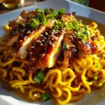 Sweet Chili Garlic Noodles with Crispy Chicken