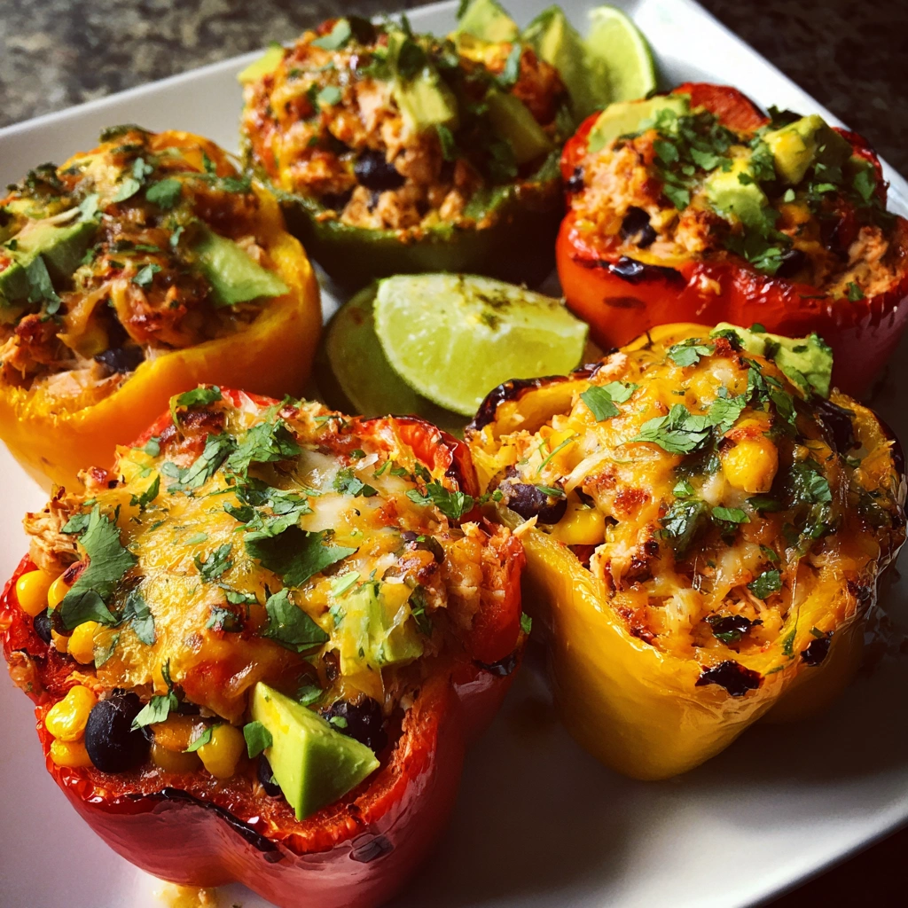 Tex-Mex Chicken Salad Stuffed Peppers