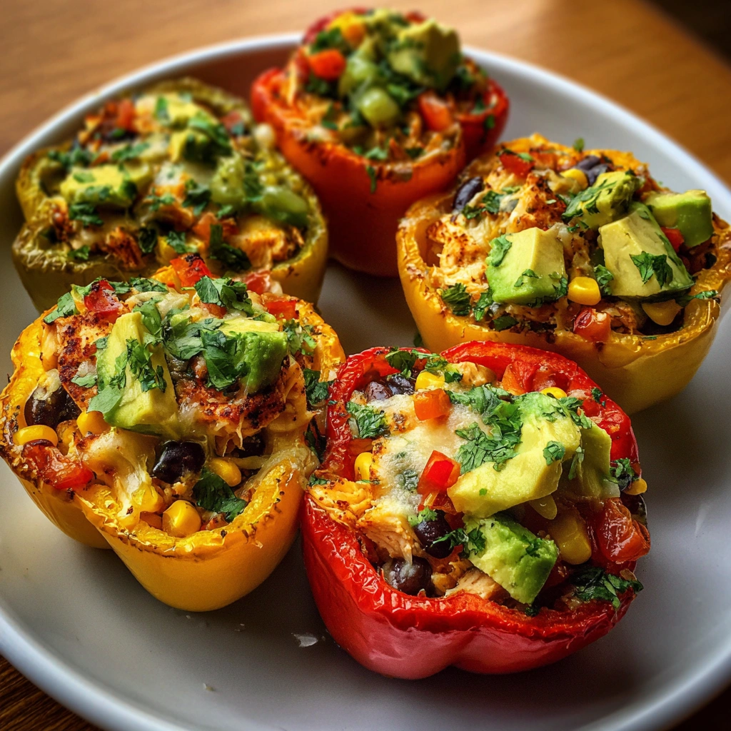 Tex-Mex Chicken Salad Stuffed Peppers