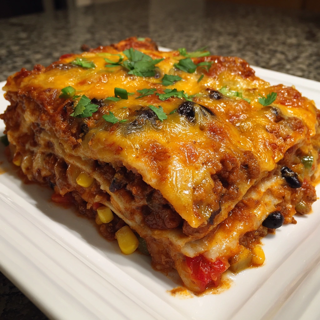 Tex-Mex Ground Beef Enchilada Casserole