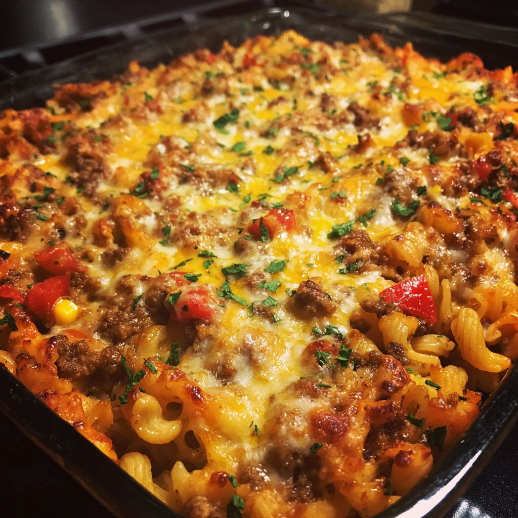 Tex-Mex Ground Beef Pasta Bake