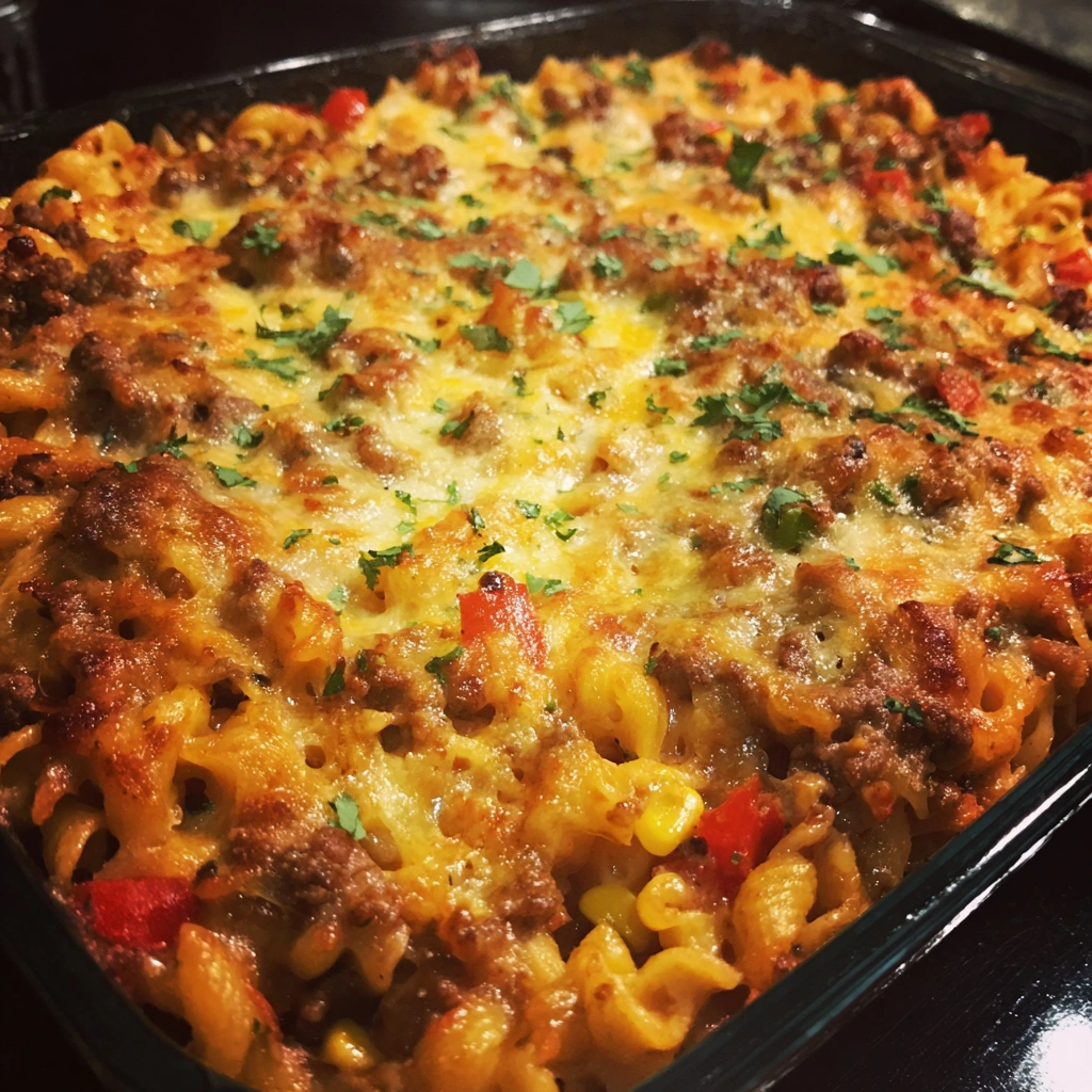 Tex-Mex Ground Beef Pasta Bake