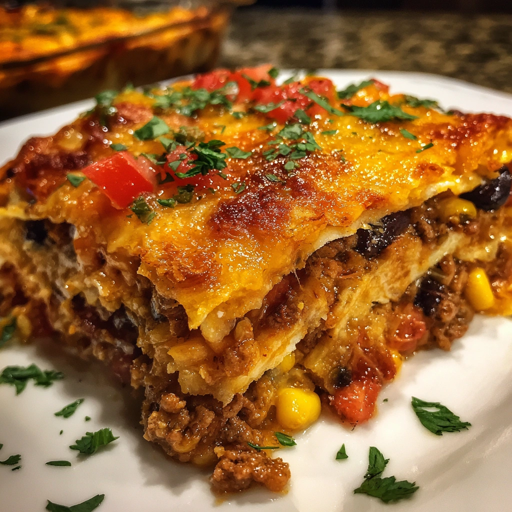 Tex-Mex Ground Beef Quesadilla Casserole