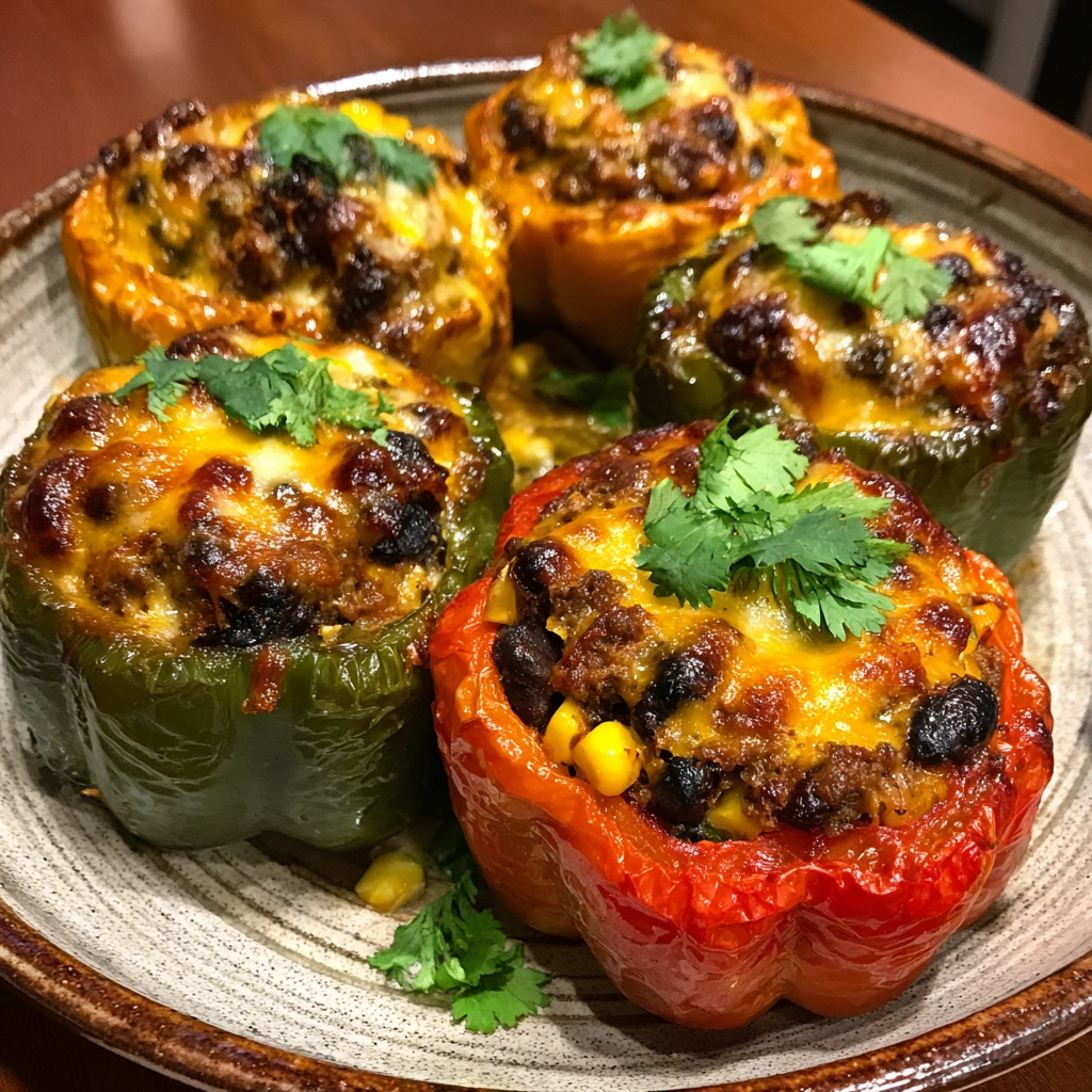 Tex-Mex Ground Beef Stuffed Peppers