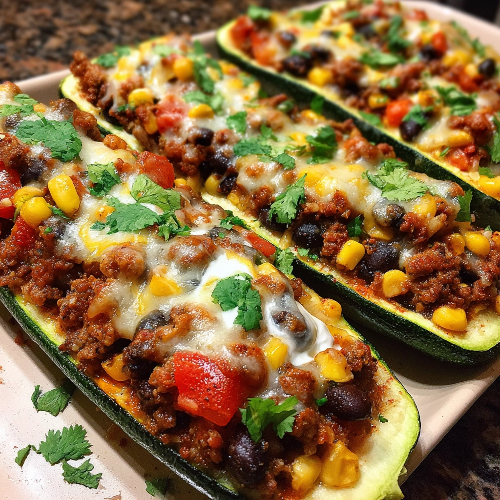 Tex-Mex Zucchini Taco Boats