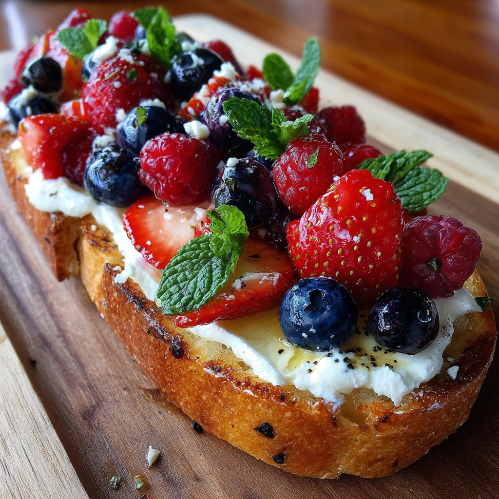 Vanilla Bean Ricotta Toast with Berries