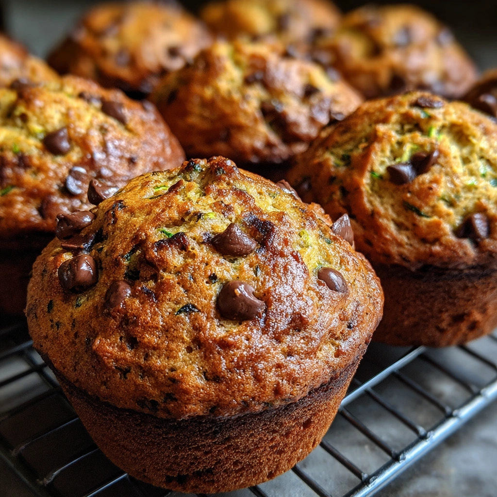 Zucchini Chocolate Chip Bread Muffins