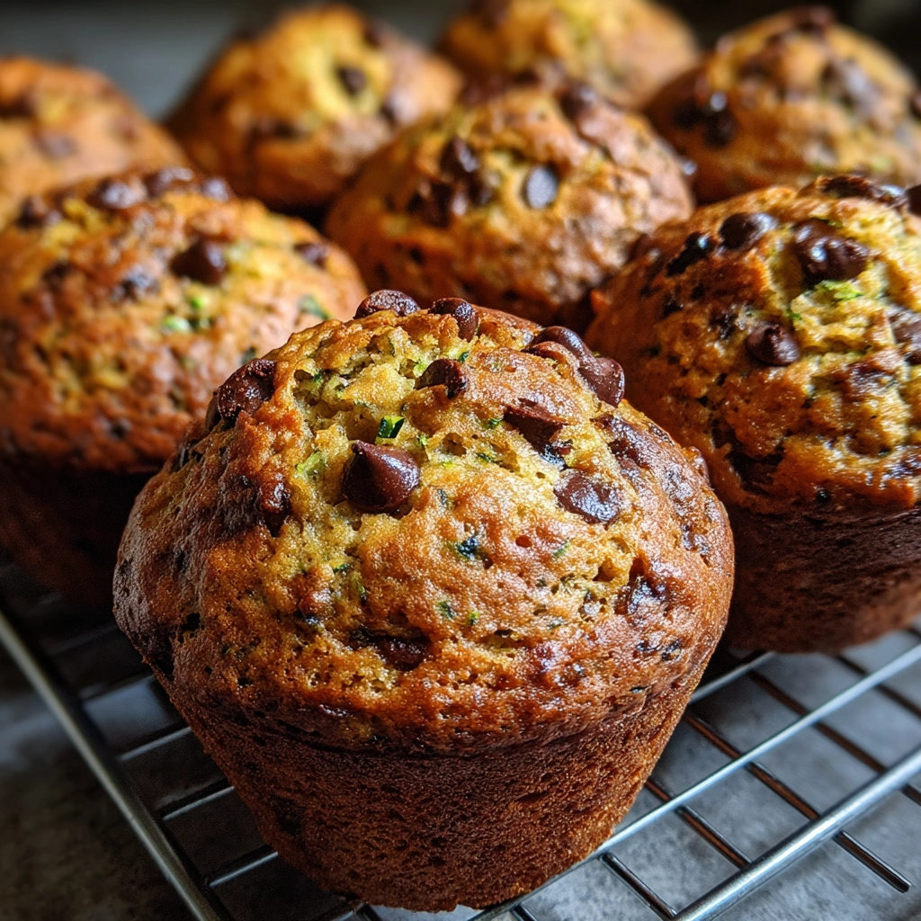 Zucchini Chocolate Chip Bread Muffins