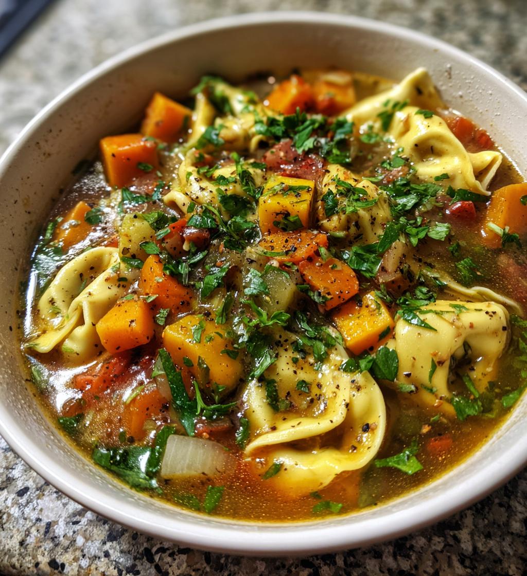 Autumn Tortellini Soup - detail 1