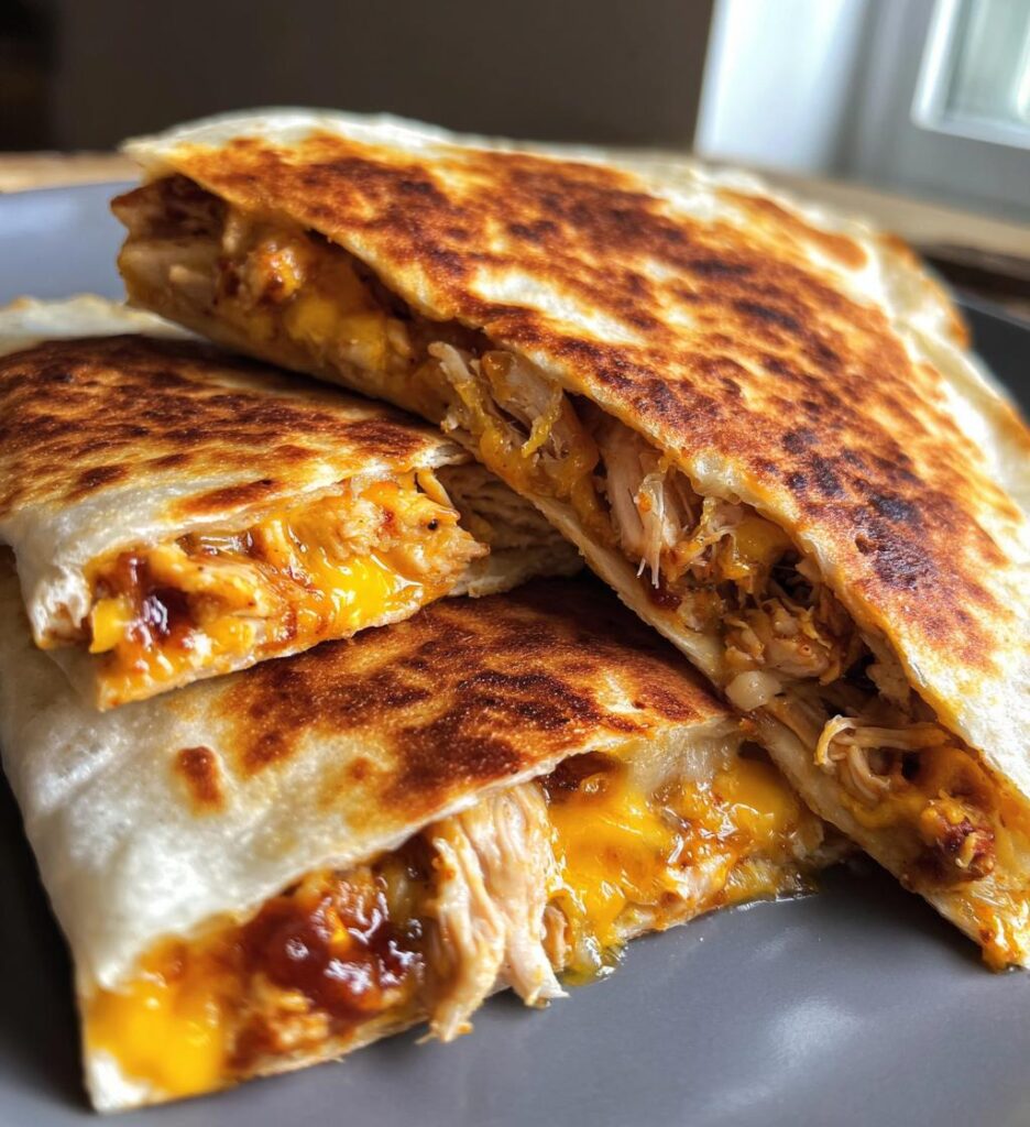 BBQ Chicken Cheddar Quesadillas