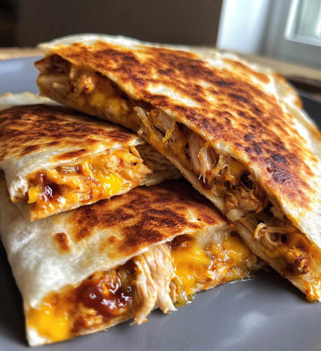 BBQ Chicken Cheddar Quesadillas