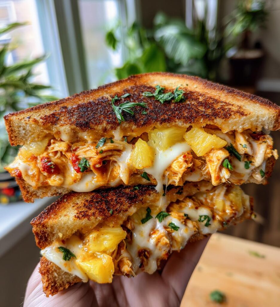 BBQ Chicken Pineapple Grilled Cheese