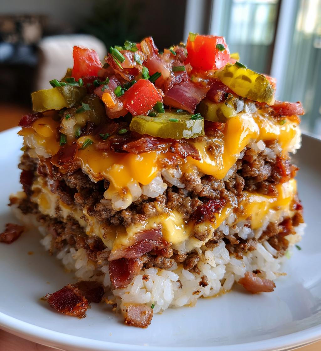 Bacon Cheeseburger Rice Stack - detail 1