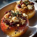 Baked Apples with Feta, Honey, and Cranberries
