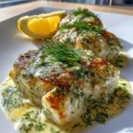 Baked Cod with Lemon Dill Sauce