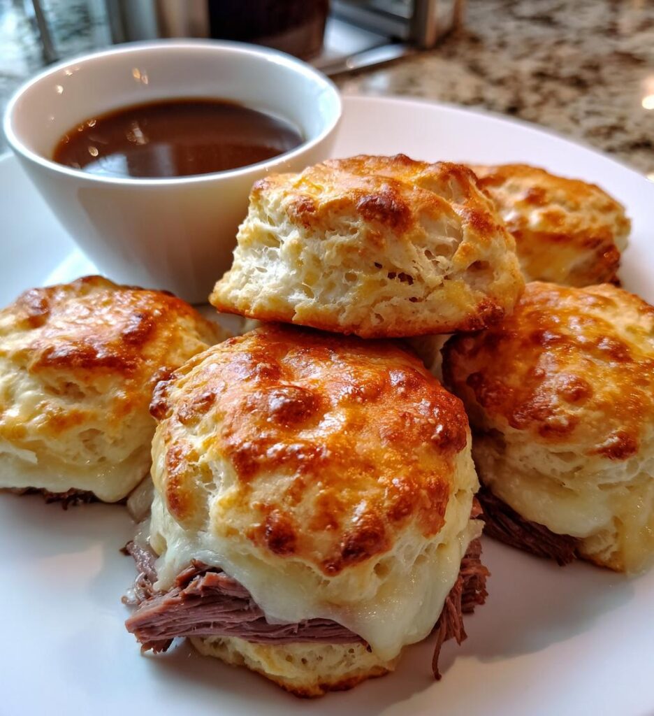 Baked French Dip Biscuits
