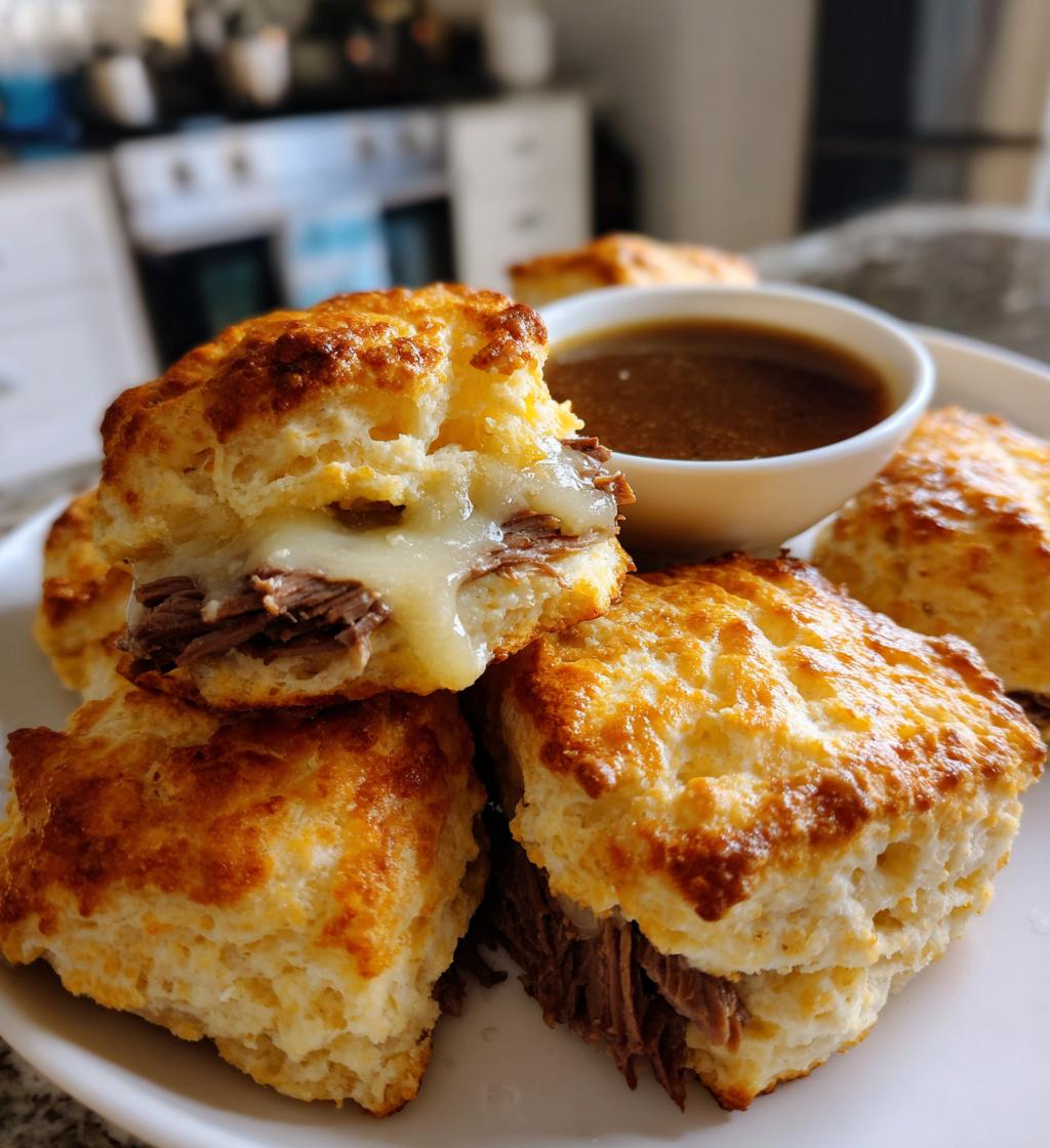 Baked French Dip Biscuits