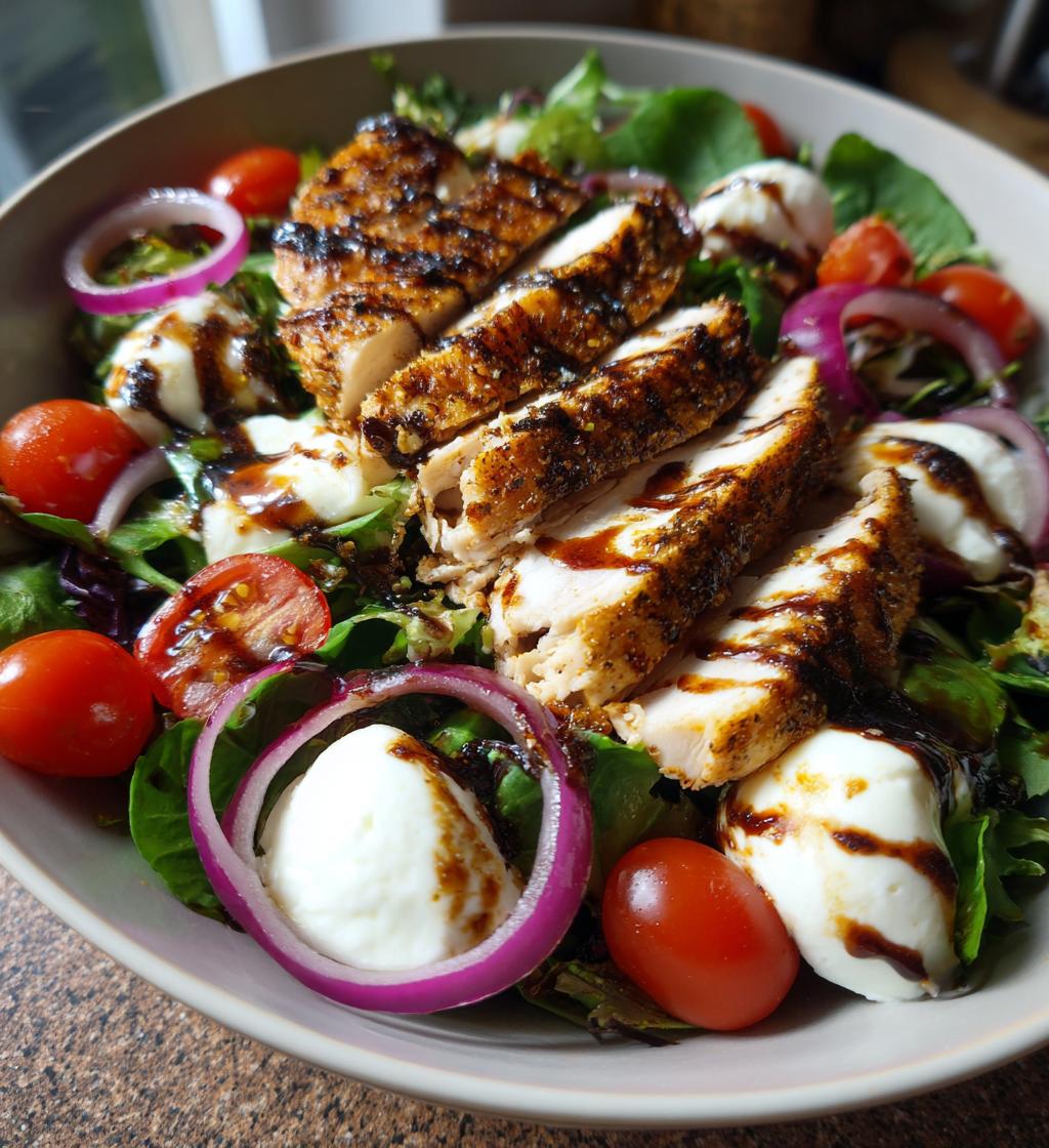 Baked Marinated Chicken Salad With Mozzarella And Balsamic Vinaigrette - detail 1