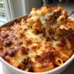 Beef Rigotoni Cheese Bake