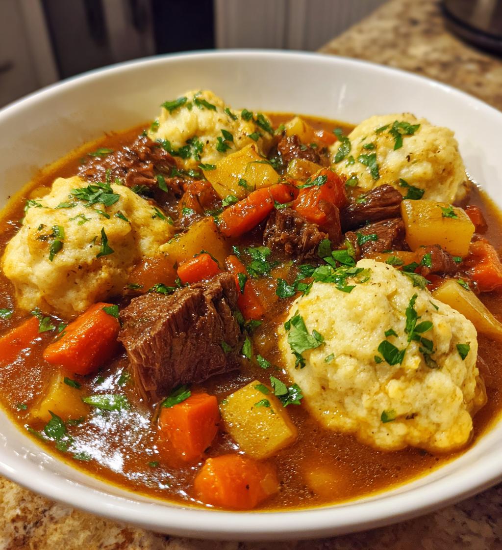 Beef Stew and Dumplings - detail 1