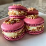 Beet Macarons with Goat Cheese Walnut Crunch