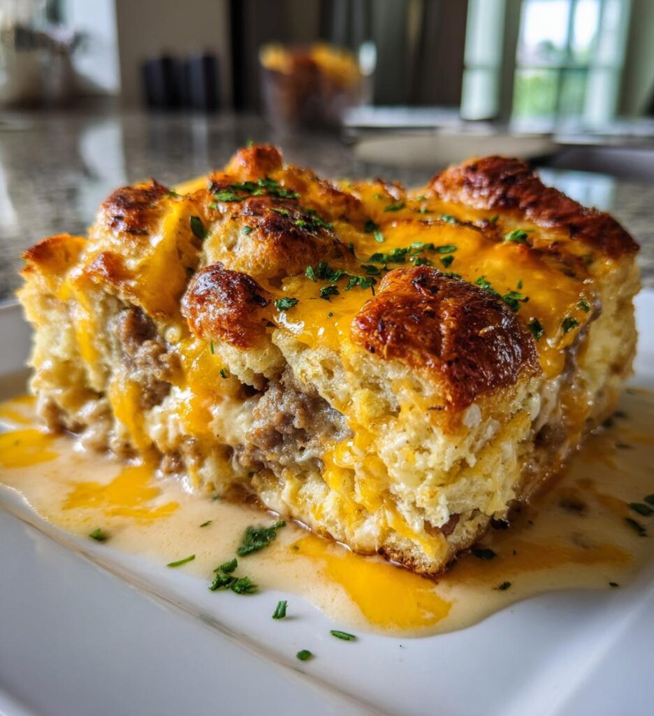 Biscuits and Gravy Breakfast Casserole