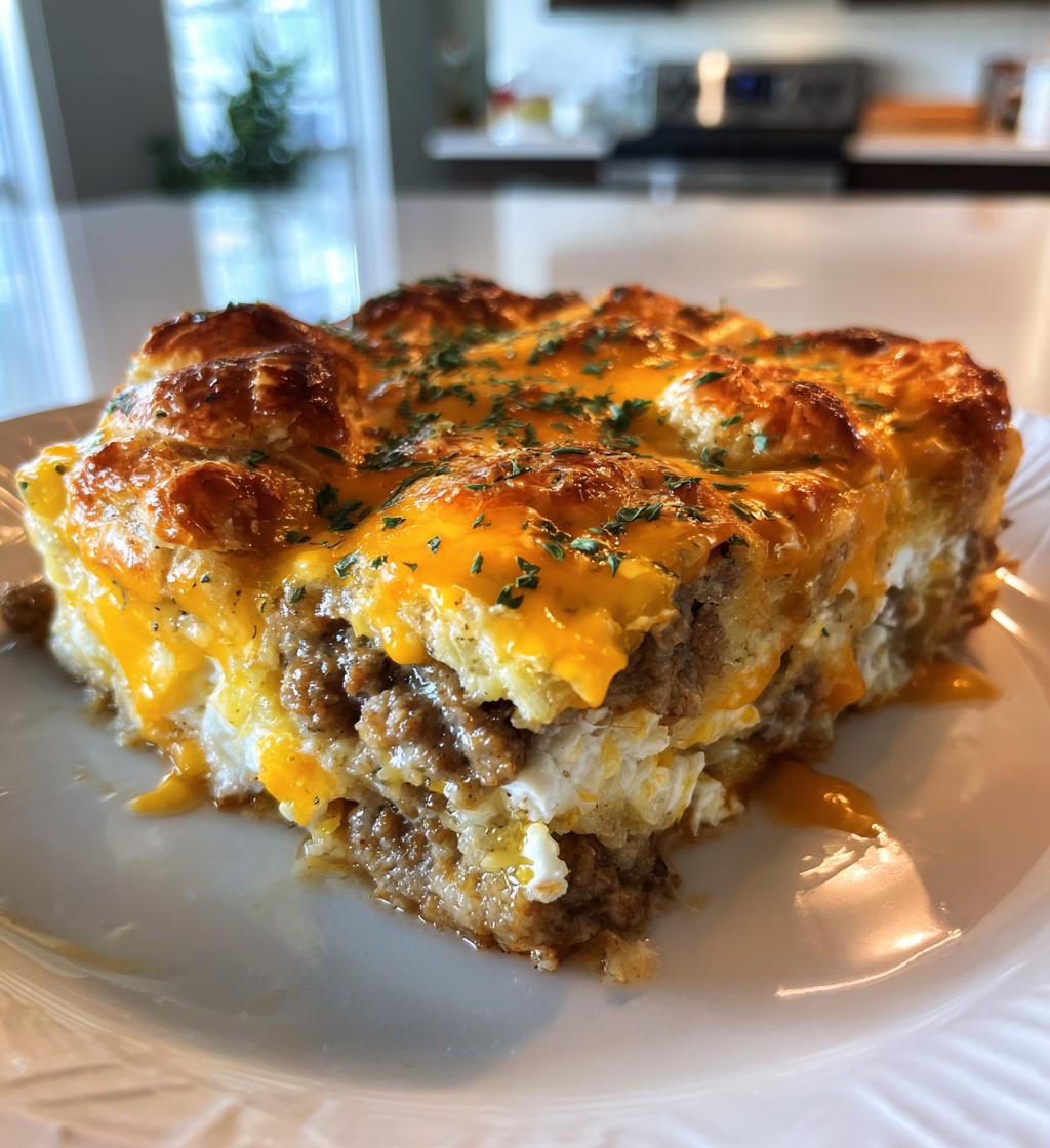 Biscuits and Gravy Breakfast Casserole