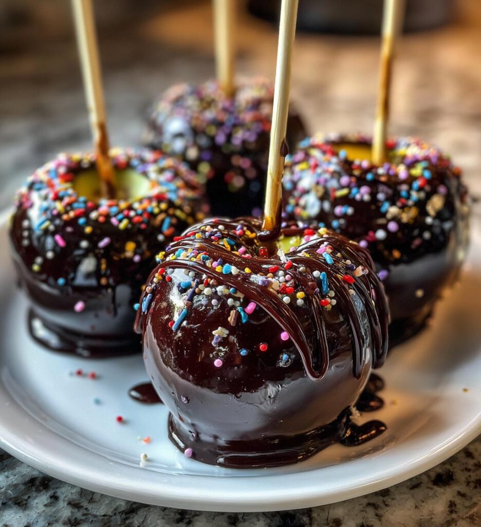 Black Poison Swirl Candy Apples