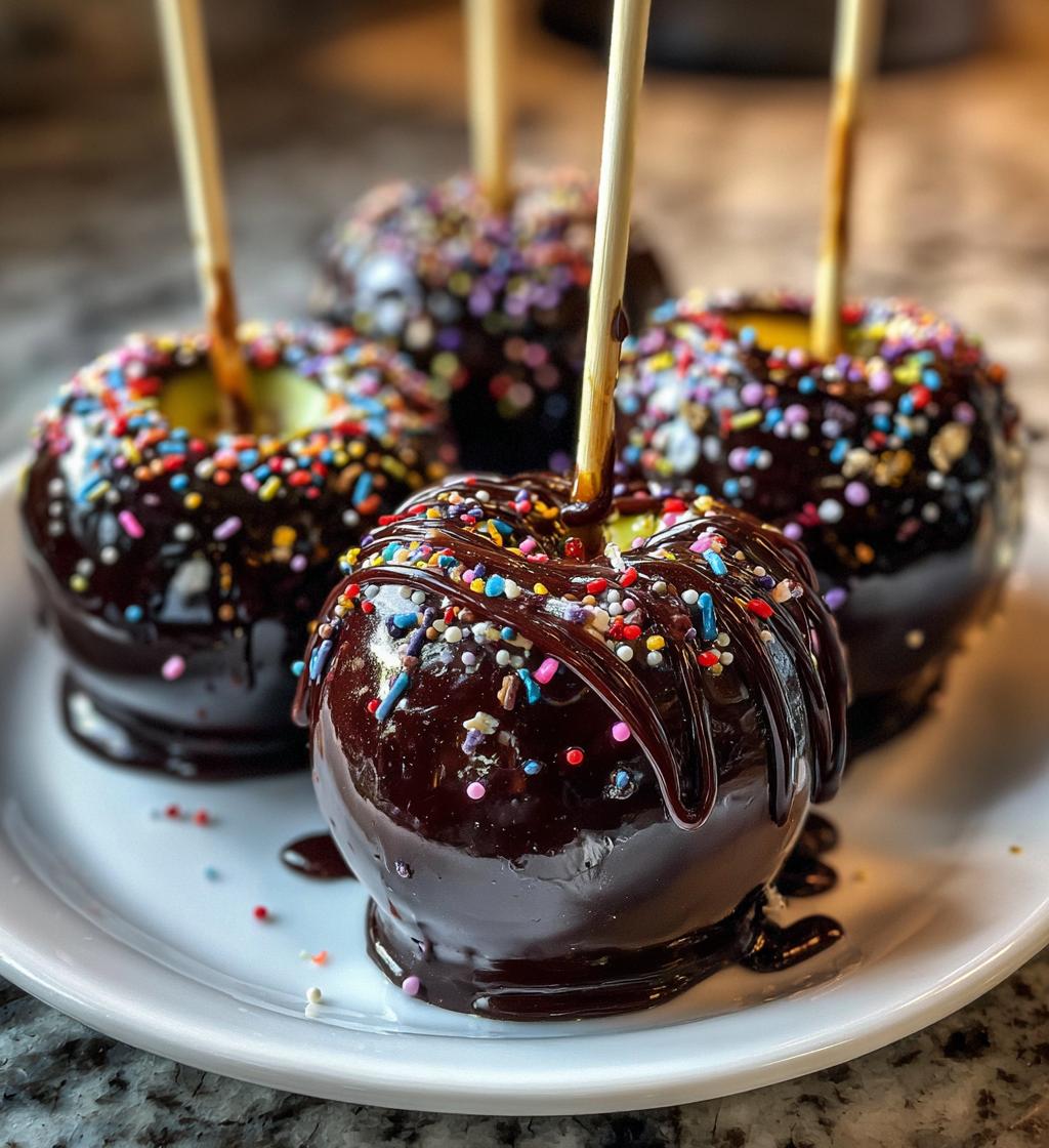 Black Poison Swirl Candy Apples