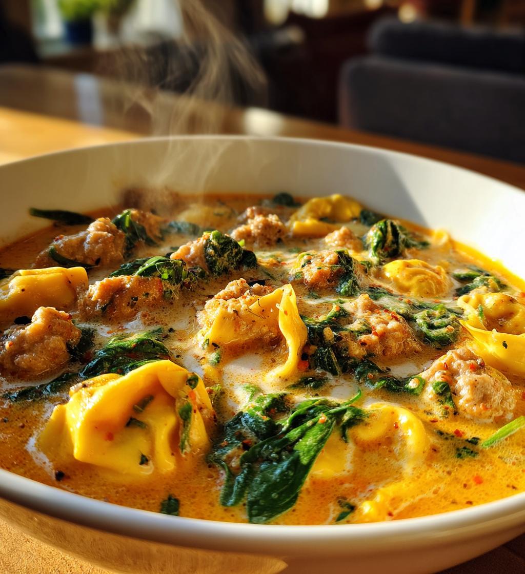 Butternut Squash Sausage Tortellini Soup - detail 1