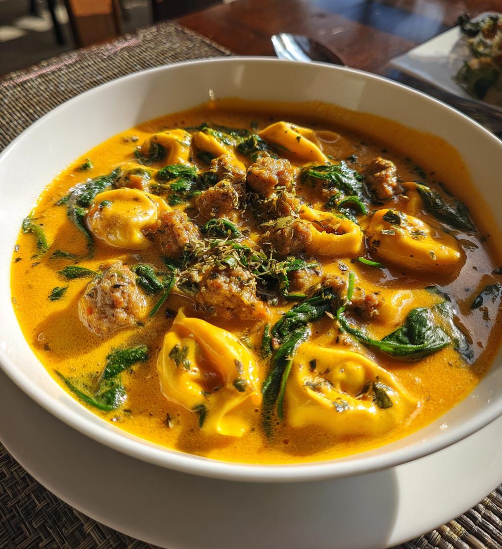 Butternut Squash Sausage Tortellini Soup