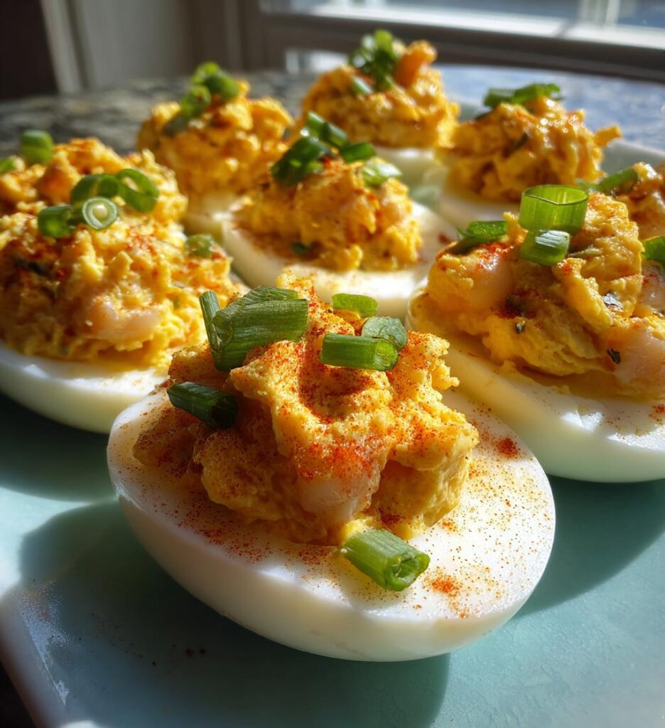 Cajun Firecrackers Shrimp Deviled Eggs